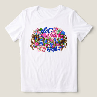 Dot Crack Bam Funny Mahjong Pink Blue Chinoiserie Tri-Blend Shirt