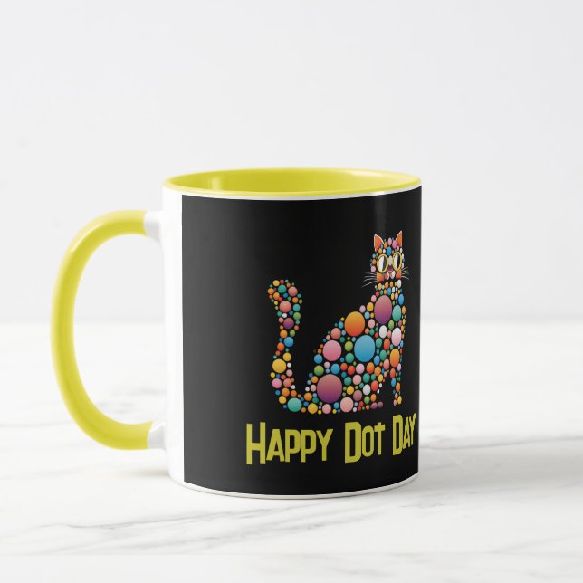 Dot Day polka dot cat Mug (Left)