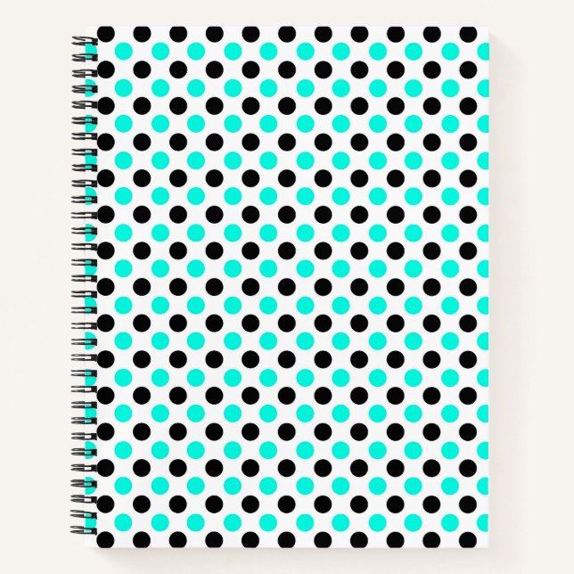Dot Duo: Modern Pop on White Notebook (Front)