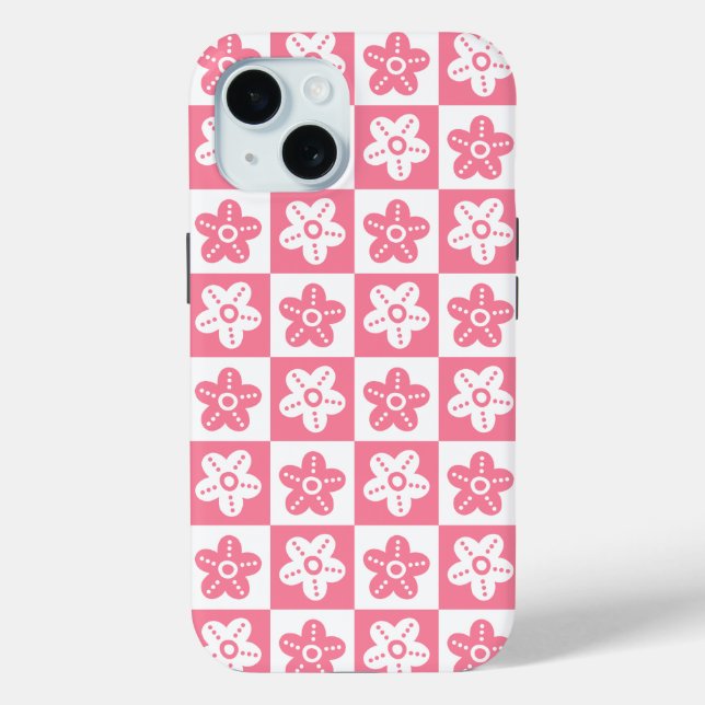 Dot Flower Pink White Case-Mate iPhone Case (Back)