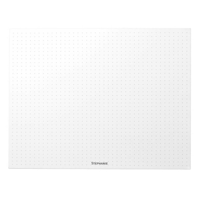 Dot Grid Your Name Corporate Minimalist Black Notepad (Front)