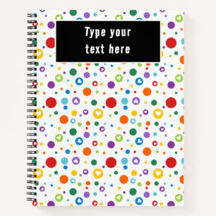 dot heart Rainbow Colours    Cute Back to School Notebook