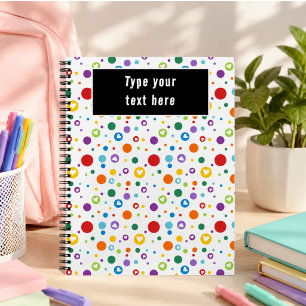 dot heart Rainbow Colours    Cute Back to School Notebook