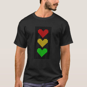 Dot Heart Stoplight Traffic Signal Stop Caution Go T-Shirt