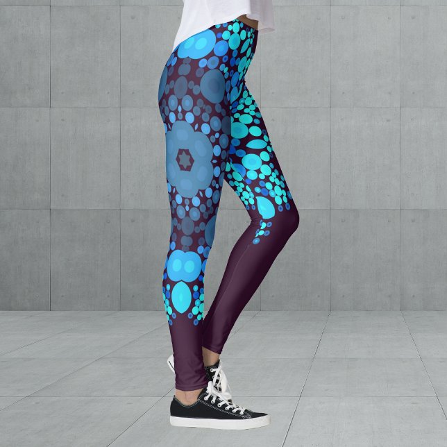 Dot Mandala Flower Blue and Purple Leggings (Creator Uploaded)