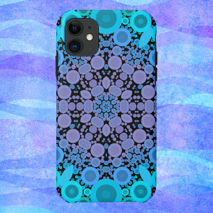 Dot Mandala Flower Blue Green and Purple iPhone 11 Case