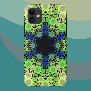 Dot Mandala Flower Blue Green and Yellow iPhone 11 Case