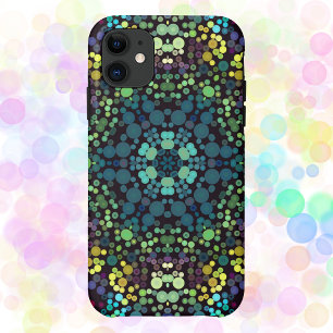 Dot Mandala Flower Blue Yellow and Purple iPhone 11 Case