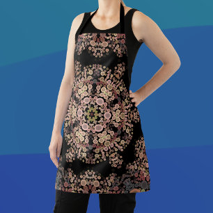 Dot Mandala Flower Brown and Grey Apron