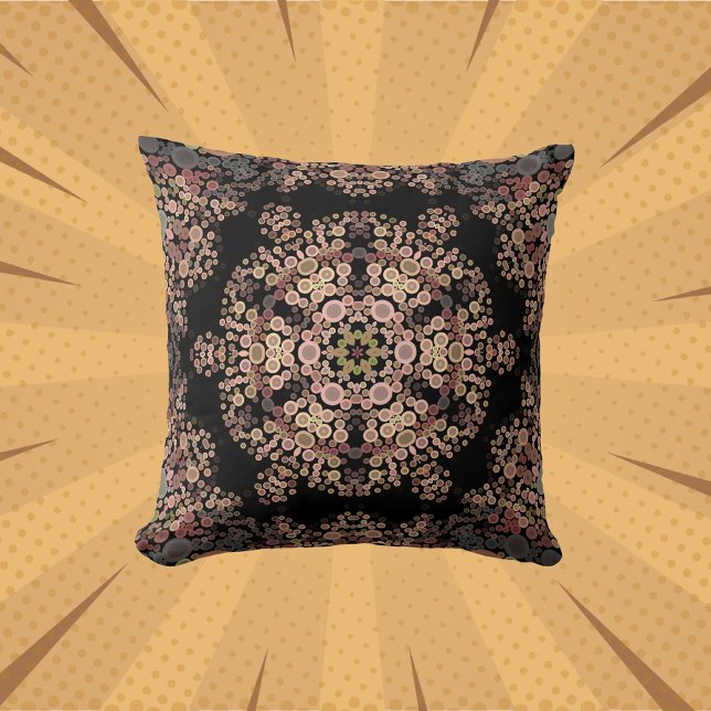 Dot Mandala Flower Brown and Grey Cushion (Creator Uploaded)