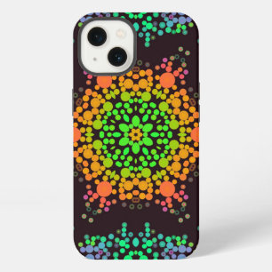 Dot Mandala Flower Green Orange and Blue iPhone 13 Case