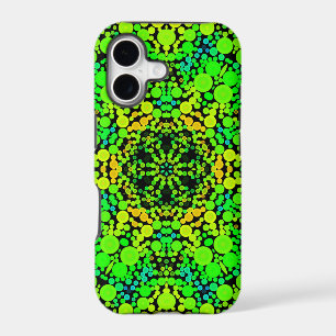 Dot Mandala Flower Green Orange and Yellow