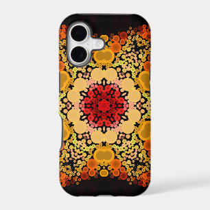 Dot Mandala Flower Orange Yellow and Red