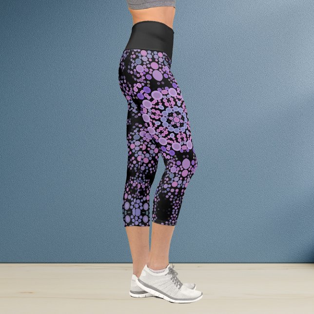 Dot Mandala Flower Pink and Purple Capri Leggings (Creator Uploaded)