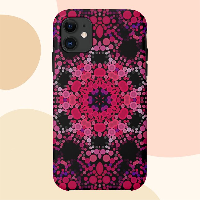 Dot Mandala Flower Pink and Purple Case-Mate iPhone Case (Creator Uploaded)