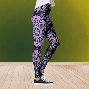 Dot Mandala Flower Pink and Purple Leggings