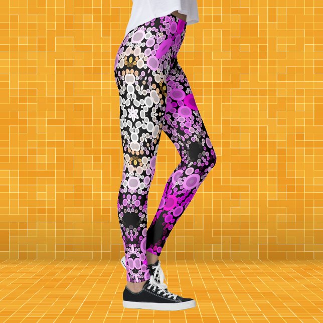 Dot Mandala Flower Pink and White Leggings (Creator Uploaded)