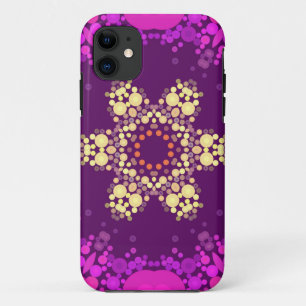 Dot Mandala Flower Pink and Yellow iPhone 11 Case