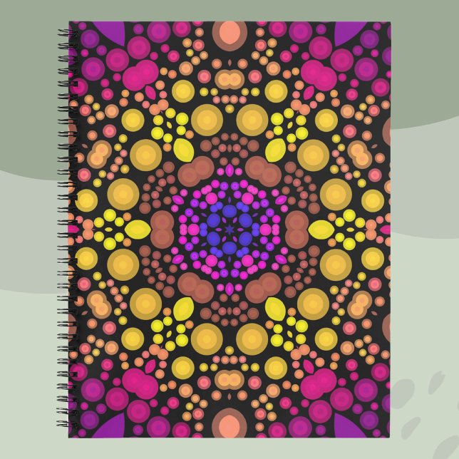 Dot Mandala Flower Purple and Yellow Notebook (Creator Uploaded)