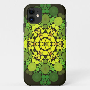 Dot Mandala Flower Yellow and Green iPhone 11 Case