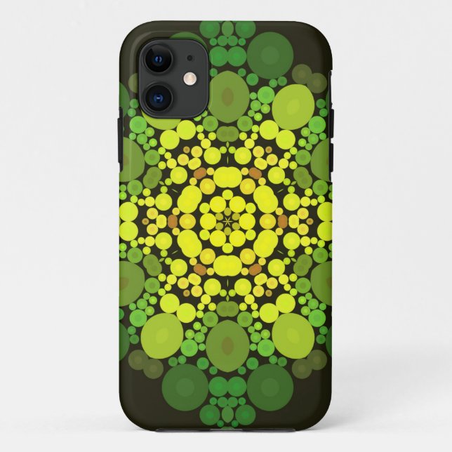 Dot Mandala Flower Yellow and Green Case-Mate iPhone Case (Back)