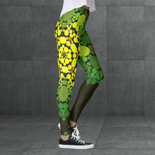 Dot Mandala Flower Yellow and Green Leggings