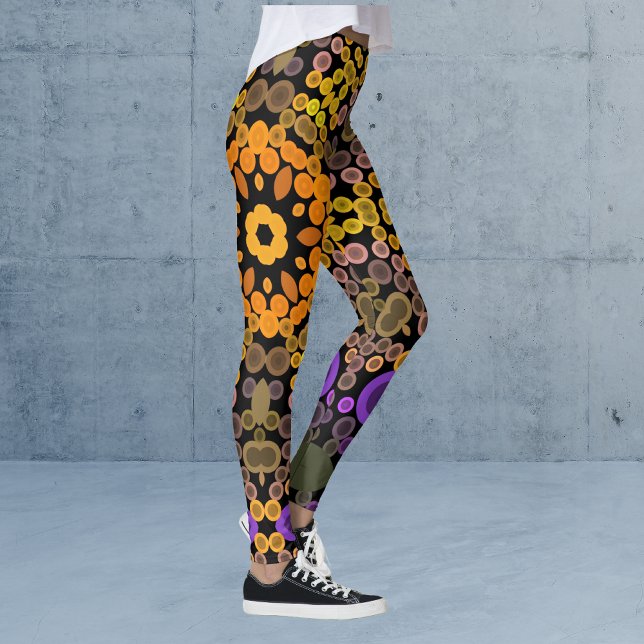 Dot Mandala Flower Yellow and Purple Leggings (Creator Uploaded)