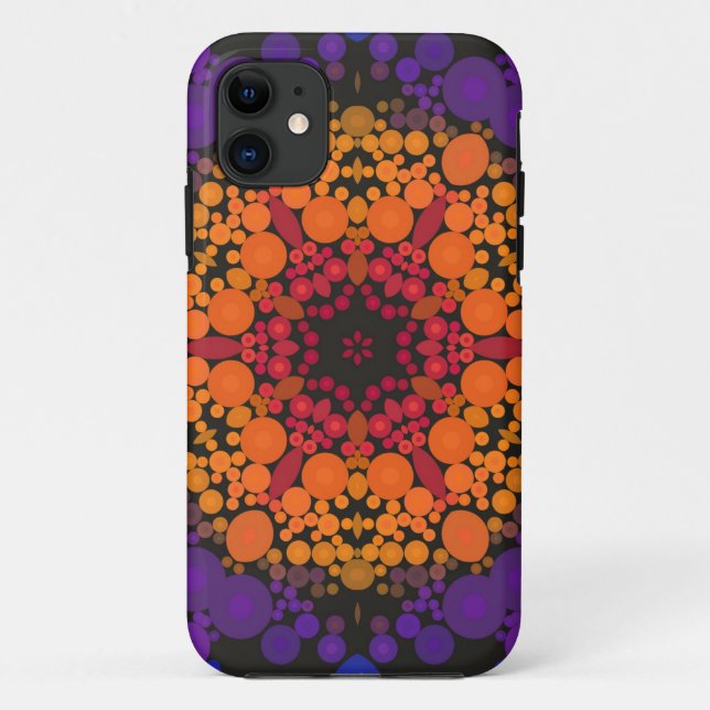 Dot Mandala Flower Yellow Purple and Blue Case-Mate iPhone Case (Back)