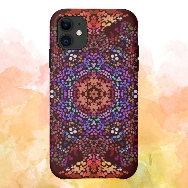 Dot Mandala Orange Blue and Purple Case-Mate iPhone Case (Creator Uploaded)