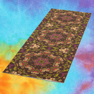 Dot Mandala Yellow Purple and Orange Yoga Mat