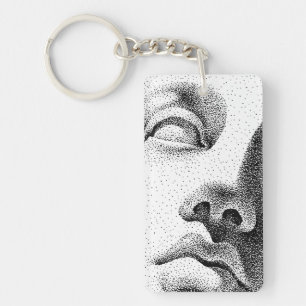 Dot Matrix Art: Classical Marble Face Key Ring