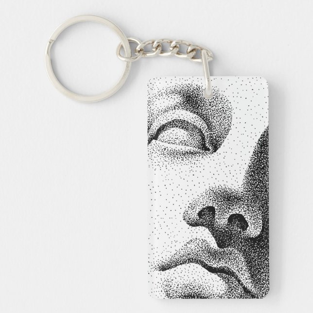 Dot Matrix Art: Classical Marble Face Key Ring (Front)