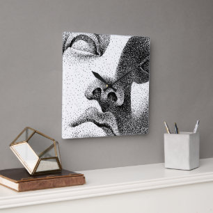 Dot Matrix Art: Classical Marble Face Square Wall Clock