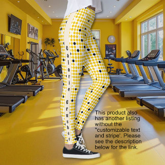 Dot Matrix - Yellow Cream Black-Text Option Leggings