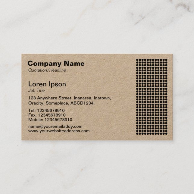 Dot Motif (Kraft) Business Card (Front)