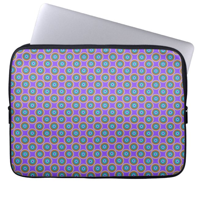 Dot Pattern - Blue Violet Purple Lavender Laptop Sleeve (Front)