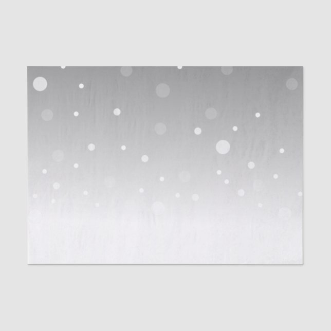 Dot Pattern Ombre Grey White Tissue Paper (Front)