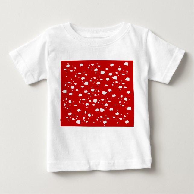 dot pattern with red toadstool mushroom baby T-Shirt (Front)