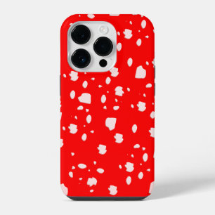 dot pattern with red toadstool mushroom iPhone 14 pro case