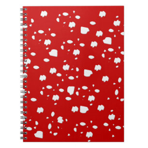 dot pattern with red toadstool mushroom notebook