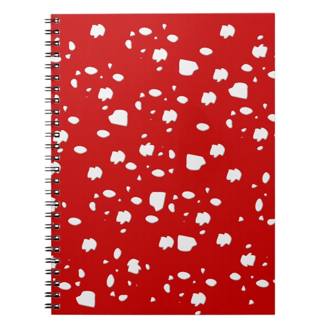 dot pattern with red toadstool mushroom notebook (Front)