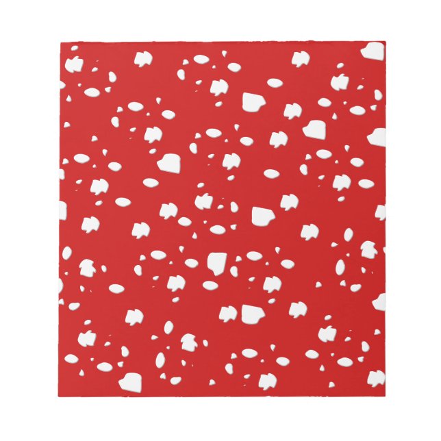 dot pattern with red toadstool mushroom notepad (Front)