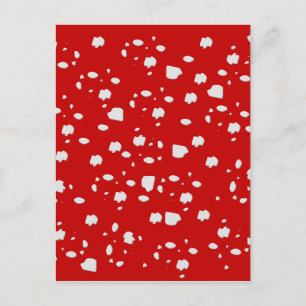 dot pattern with red toadstool mushroom postcard