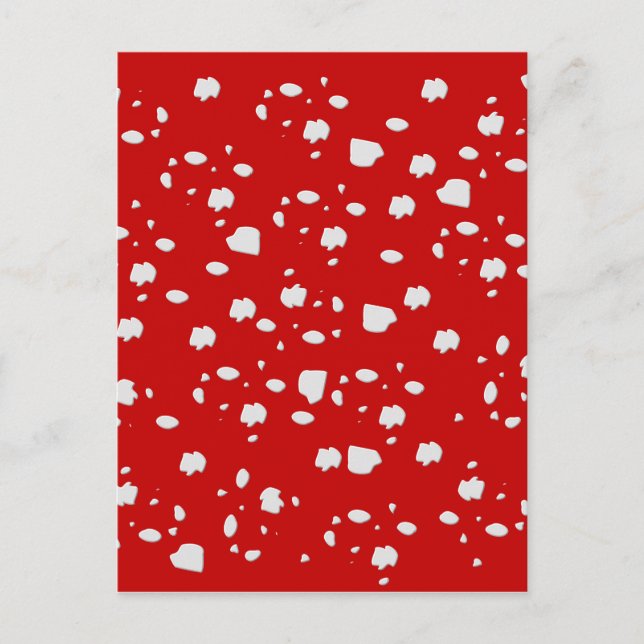 dot pattern with red toadstool mushroom postcard (Front)