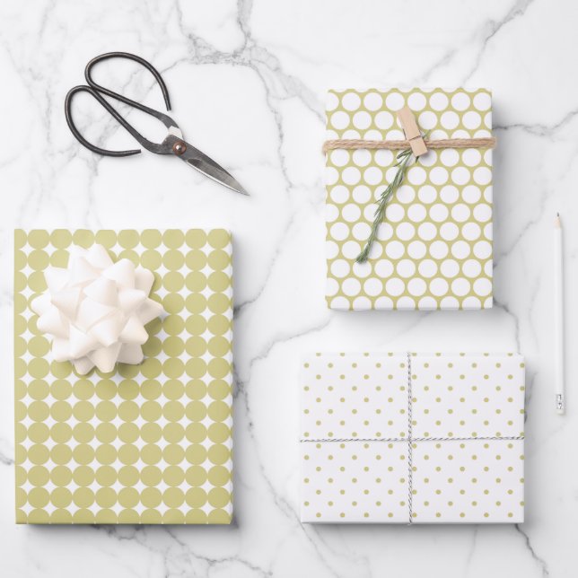 Dot-patterned Wrapping Paper Flat Sheet Set (Front)