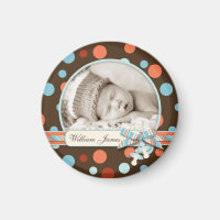 Dot Print with 3D-look Bow Birth Announcement