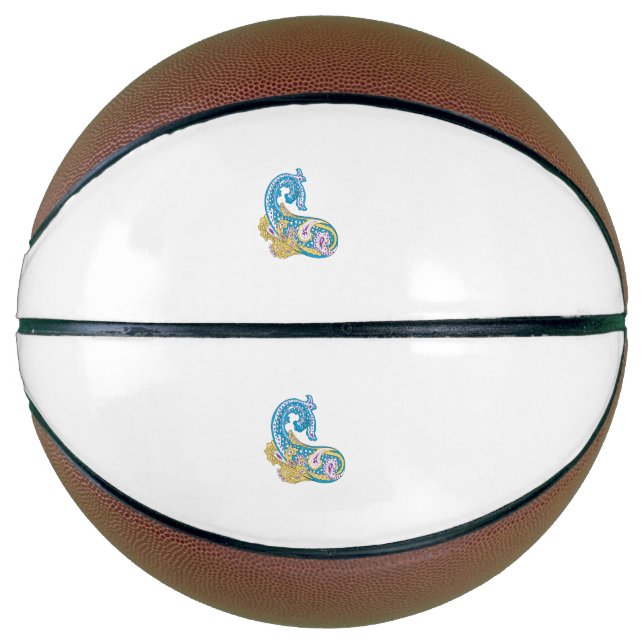 Dot, Sherpa Blue, Golden Sand Design Basketball (Front)