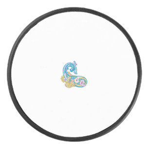 Dot, Sherpa Blue, Golden Sand Design Hockey Puck