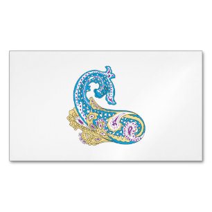 Dot, Sherpa Blue, Golden Sand Design Magnetic Business Card