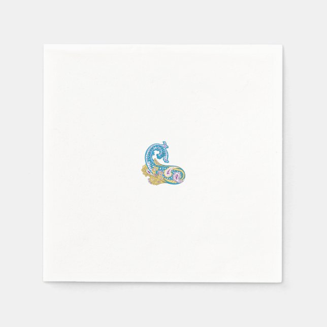 Dot, Sherpa Blue, Golden Sand Design Napkin (Front)
